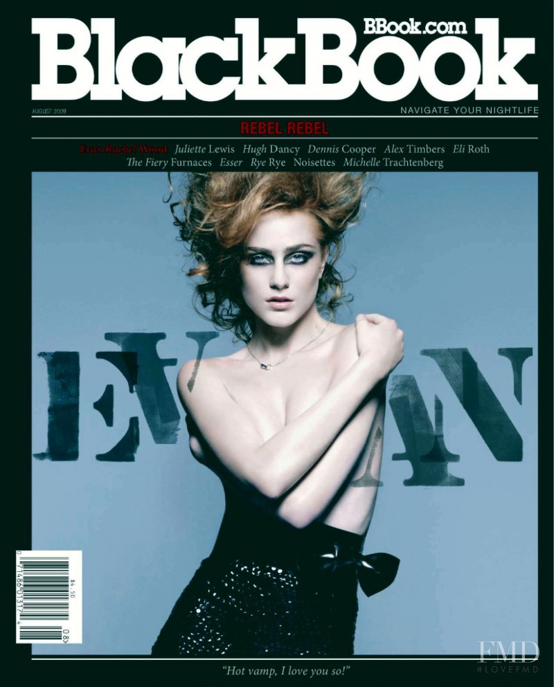 Evan Rachel Wood featured on the BlackBook Magazine cover from August 2009