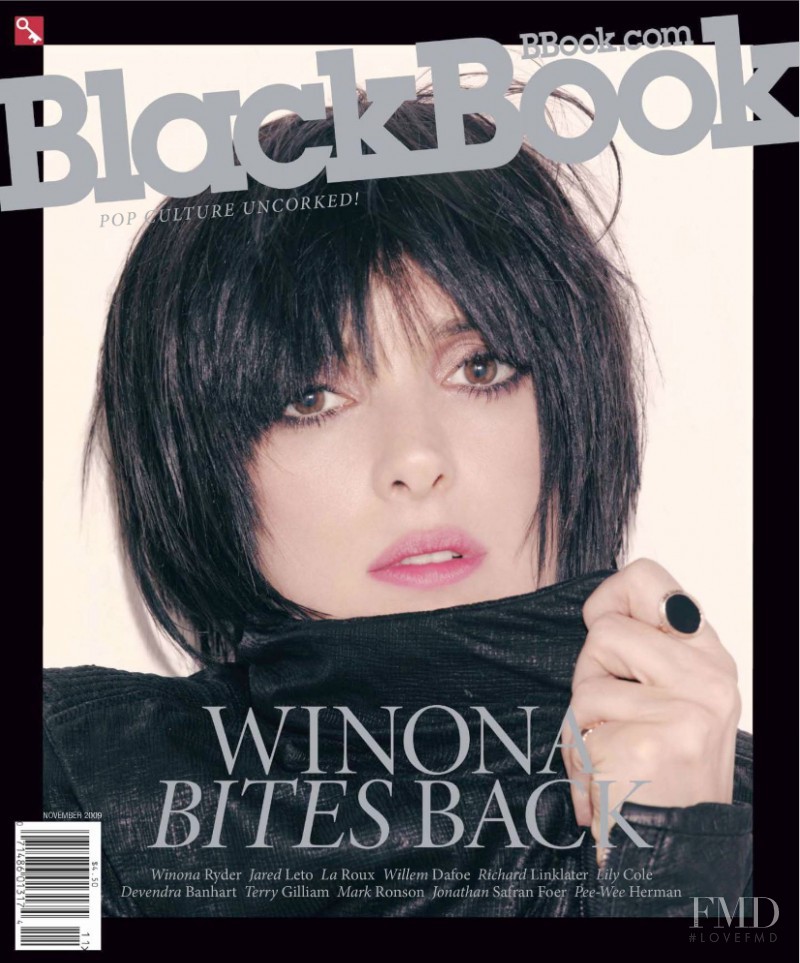 Winona Ryder featured on the BlackBook Magazine cover from November 2009