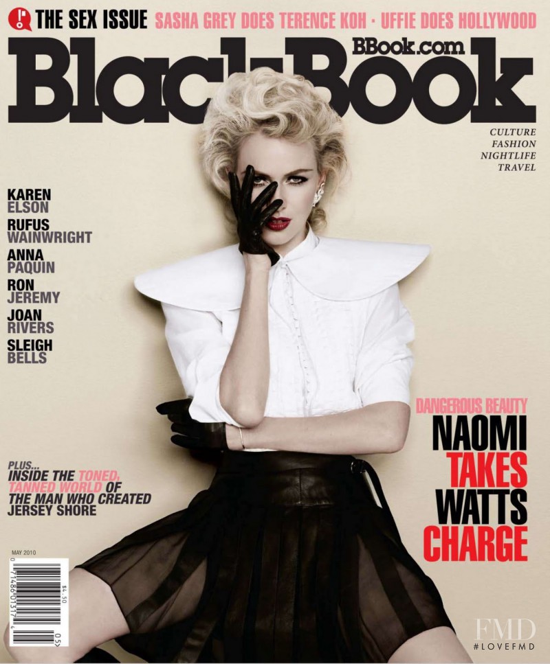 Naomi Watts featured on the BlackBook Magazine cover from May 2010