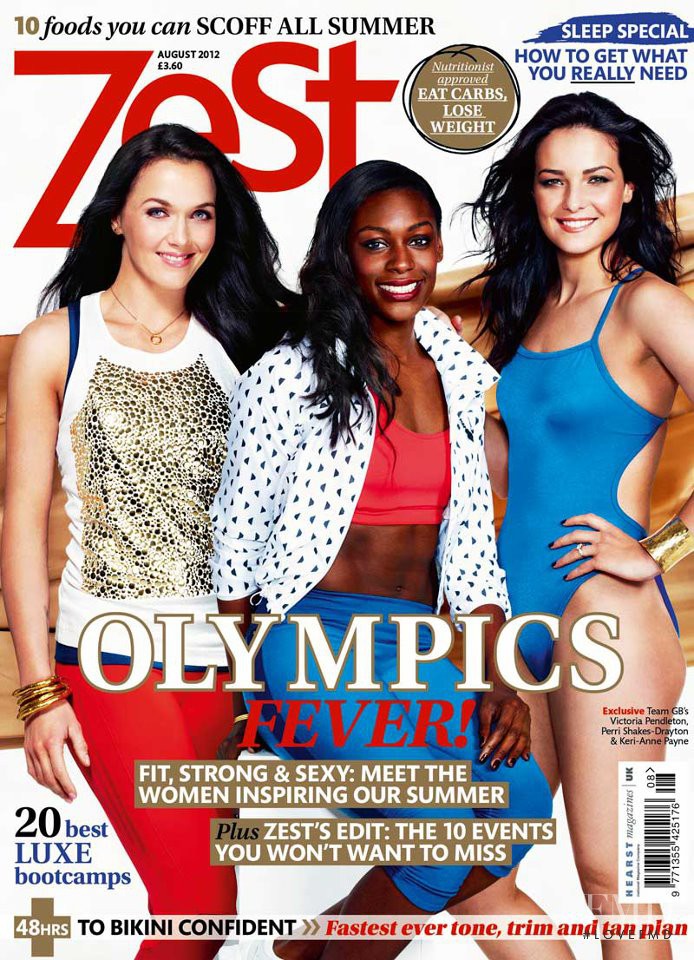 Victoria Pendleton, Perri Shakes-Drayton, Keri-Anne Payne featured on the Zest cover from August 2012