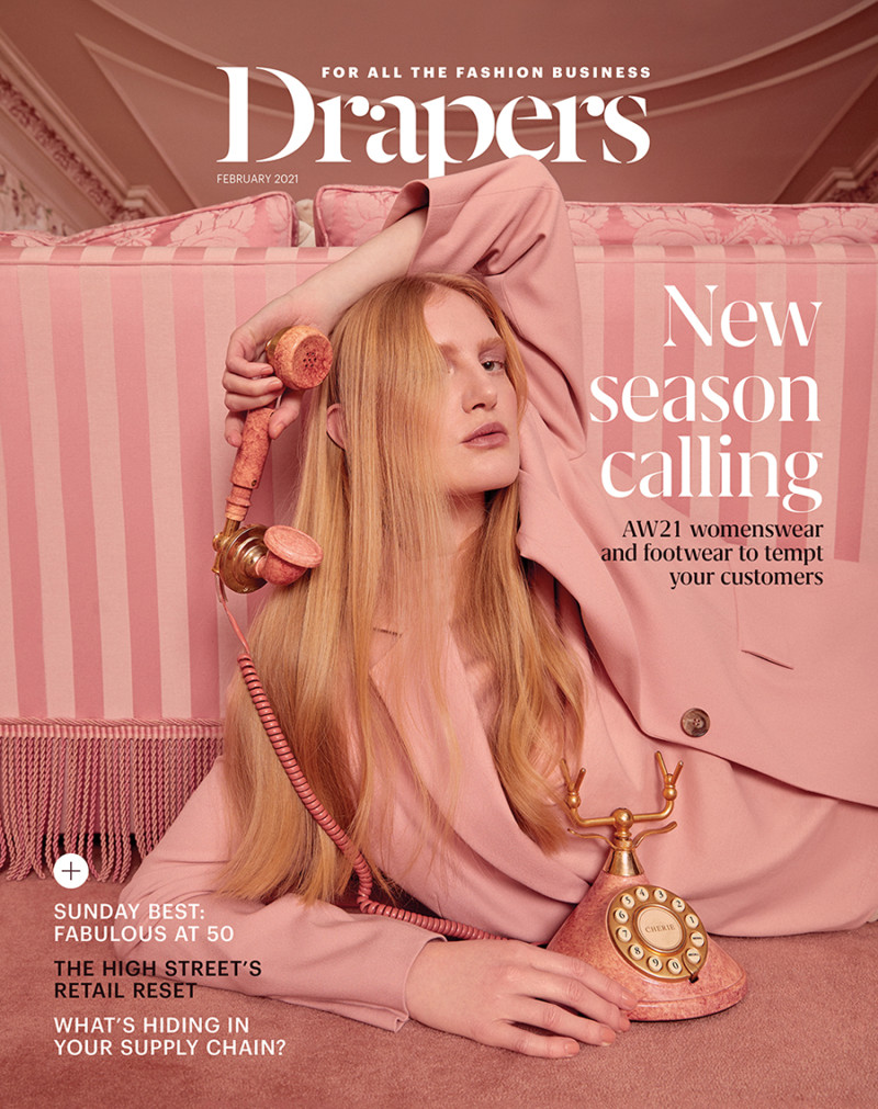  featured on the Drapers cover from February 2021