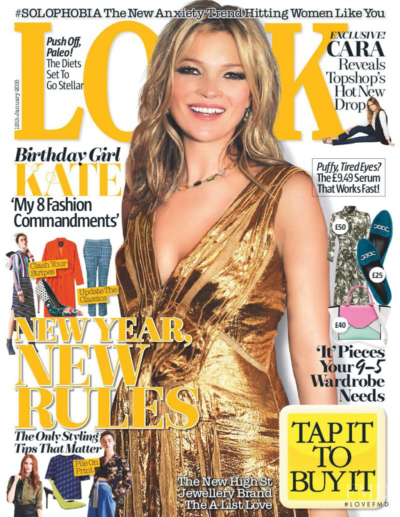 Kate Moss featured on the LOOK cover from January 2014