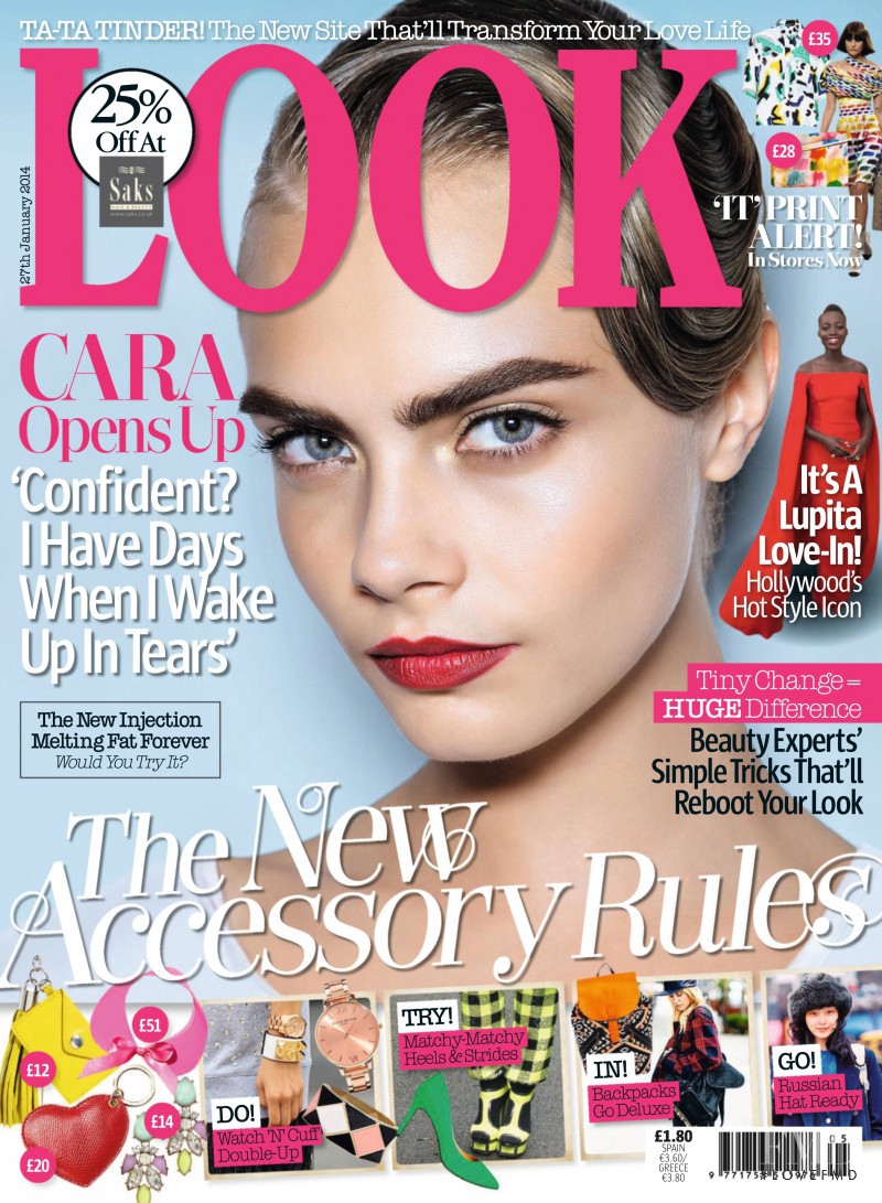 Cara Delevingne featured on the LOOK cover from January 2014