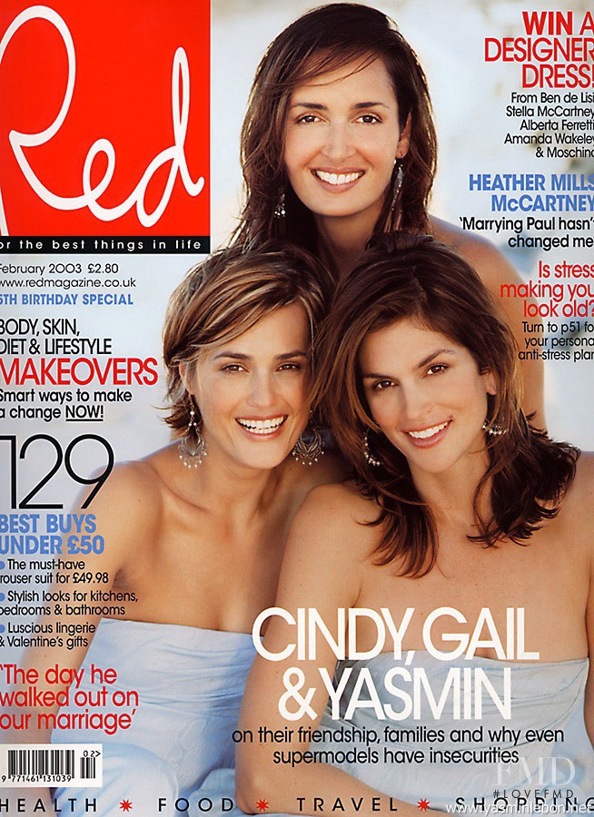 Cindy Crawford, Gail Elliott, Yasmin Le Bon featured on the Red cover from February 2003