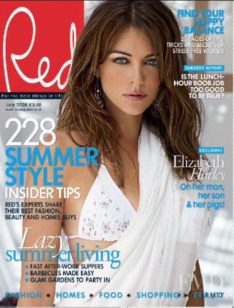 Elizabeth Hurley featured on the Red cover from July 2008