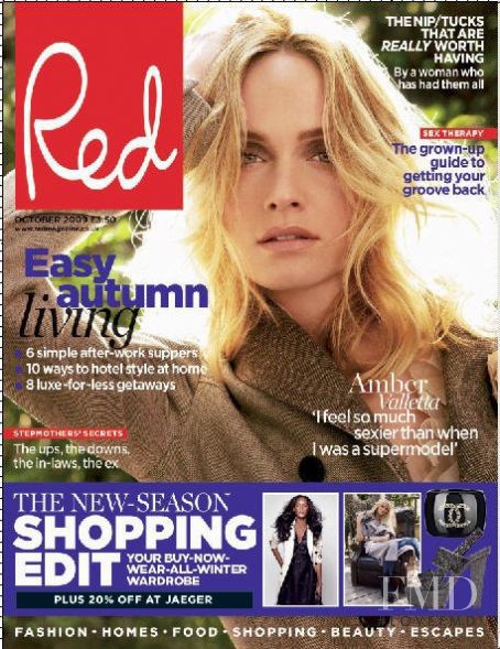 Amber Valletta featured on the Red cover from October 2009