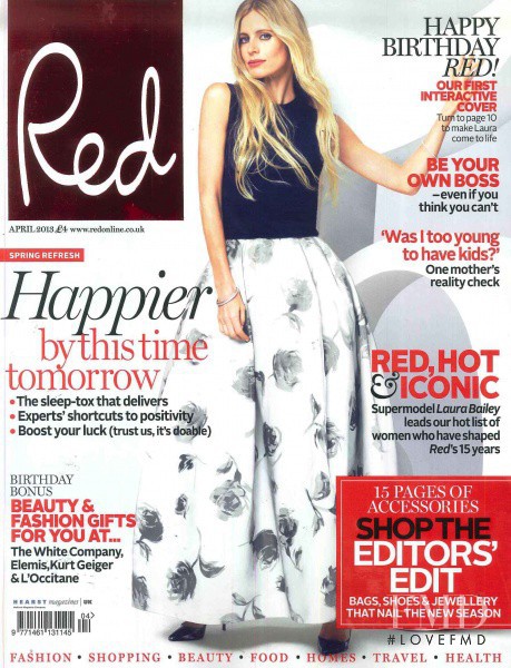 Laura Bailey featured on the Red cover from April 2013