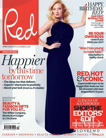 Maggie Rizer featured on the Red cover from April 2013