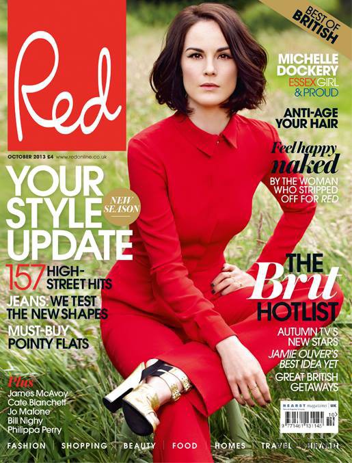 Michelle Dockery featured on the Red cover from October 2013