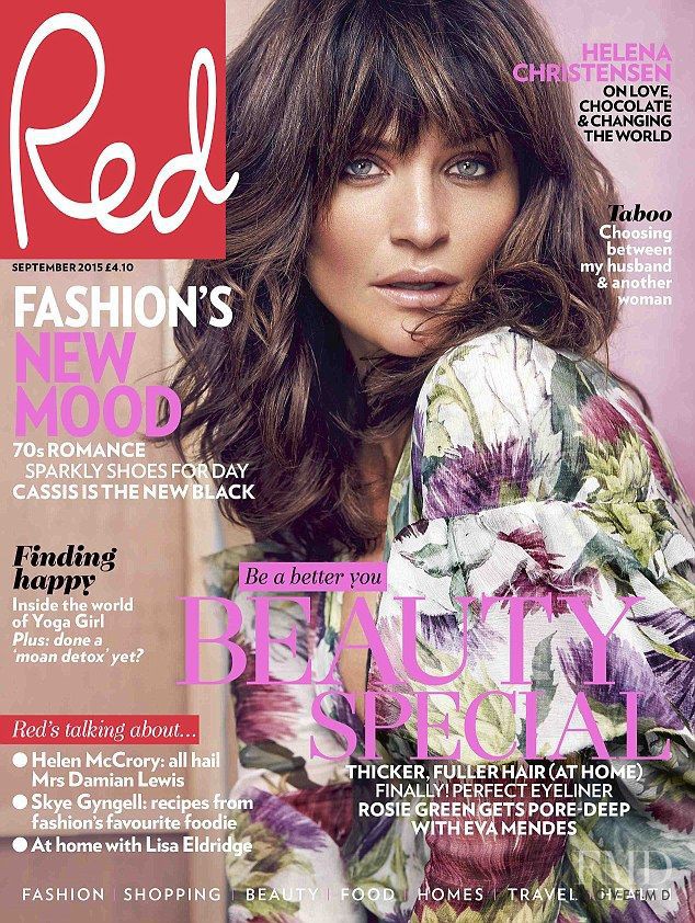 Helena Christensen featured on the Red cover from September 2015