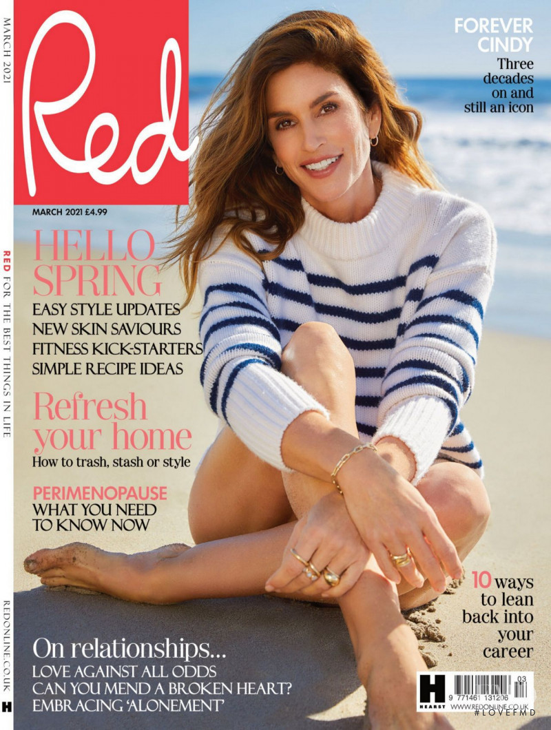Cindy Crawford featured on the Red cover from March 2021