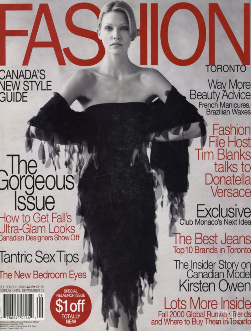 Tricia Helfer featured on the Fashion cover from September 2000