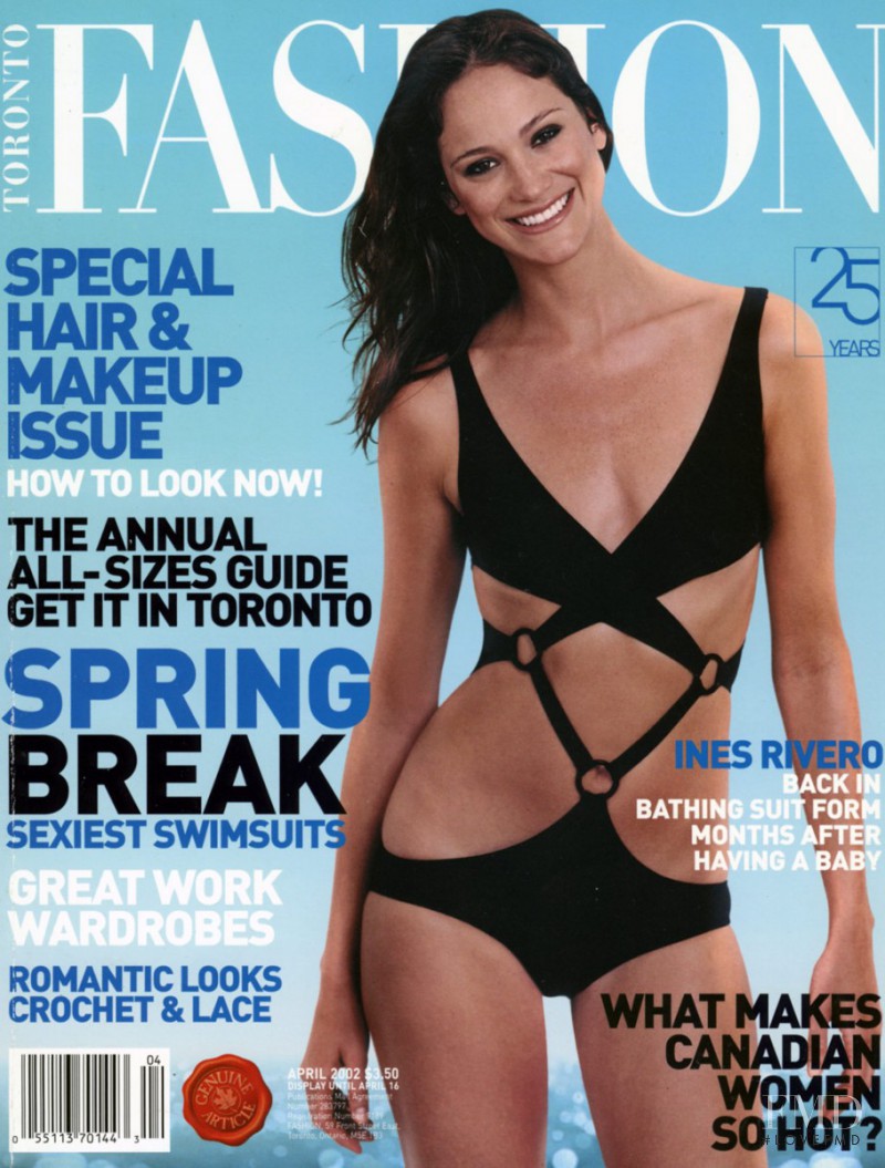 Ines Rivero featured on the Fashion cover from April 2002