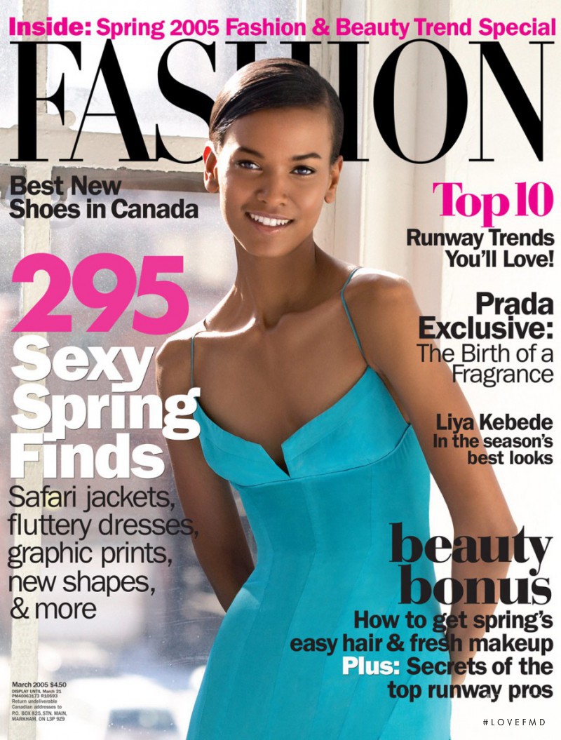 Liya Kebede featured on the Fashion cover from March 2005