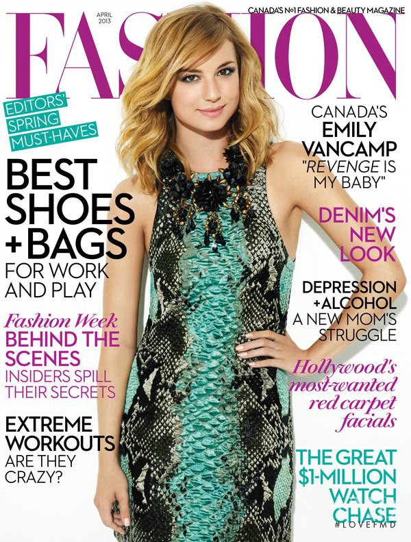 Emily Vancamp featured on the Fashion cover from April 2013