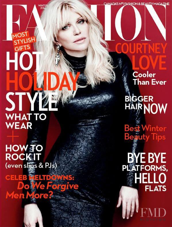 Courtney Love featured on the Fashion cover from December 2013