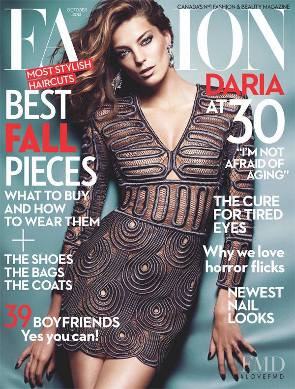 Daria Werbowy featured on the Fashion cover from October 2013