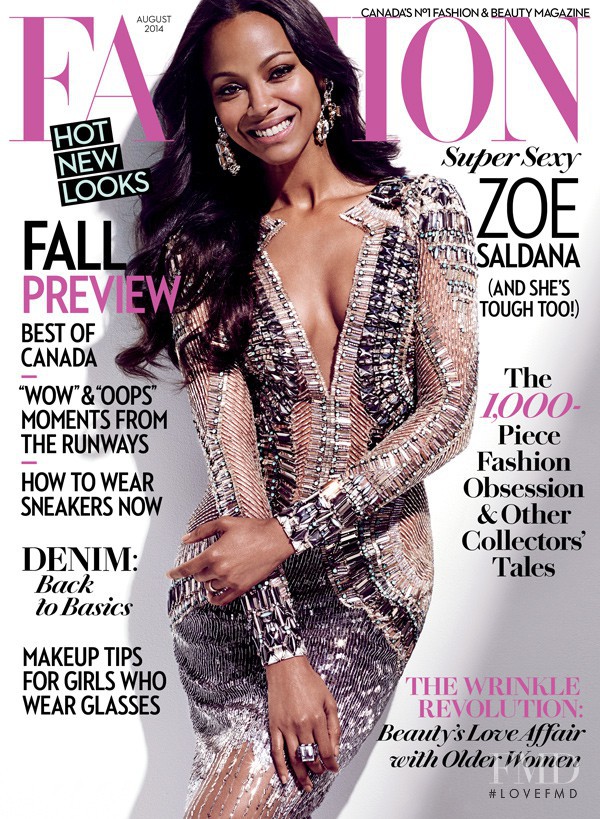 Zoe Saldana featured on the Fashion cover from August 2014