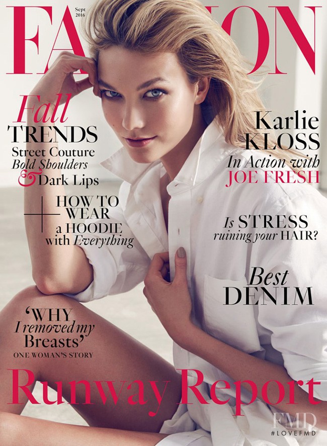 Karlie Kloss featured on the Fashion cover from September 2016