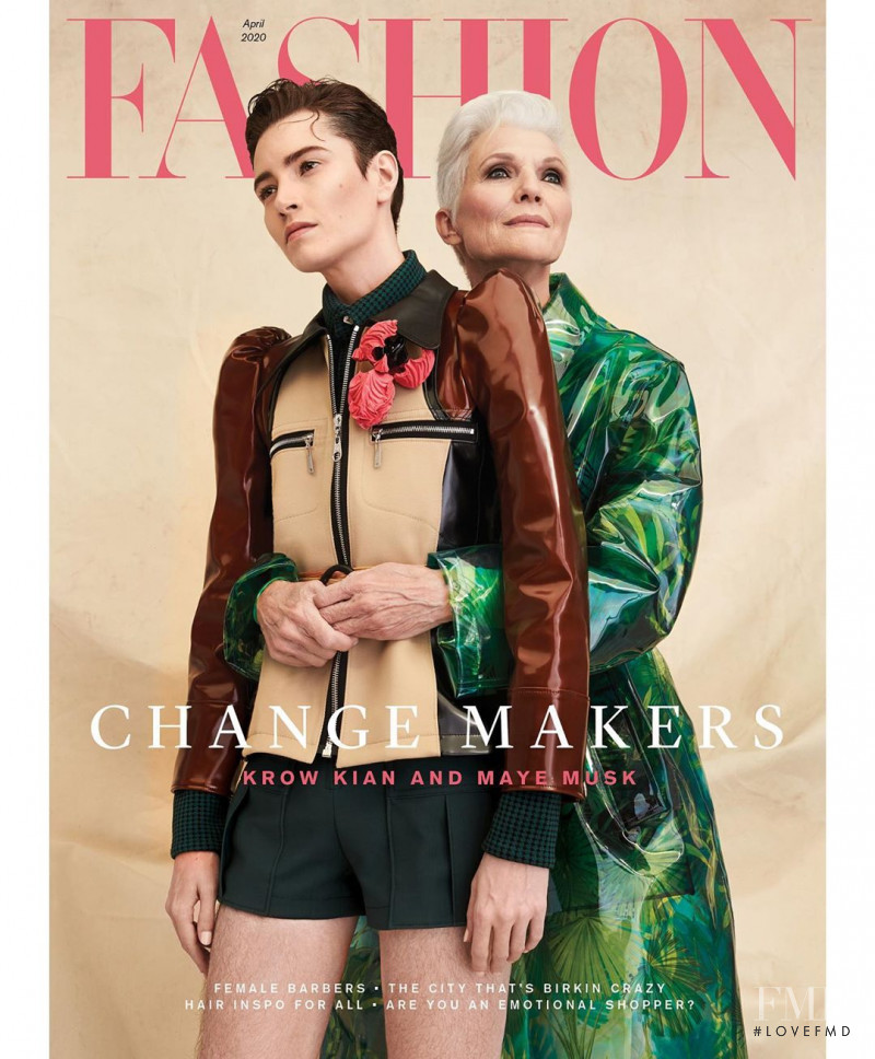 Maye Musk, Krow Kian featured on the Fashion cover from April 2020