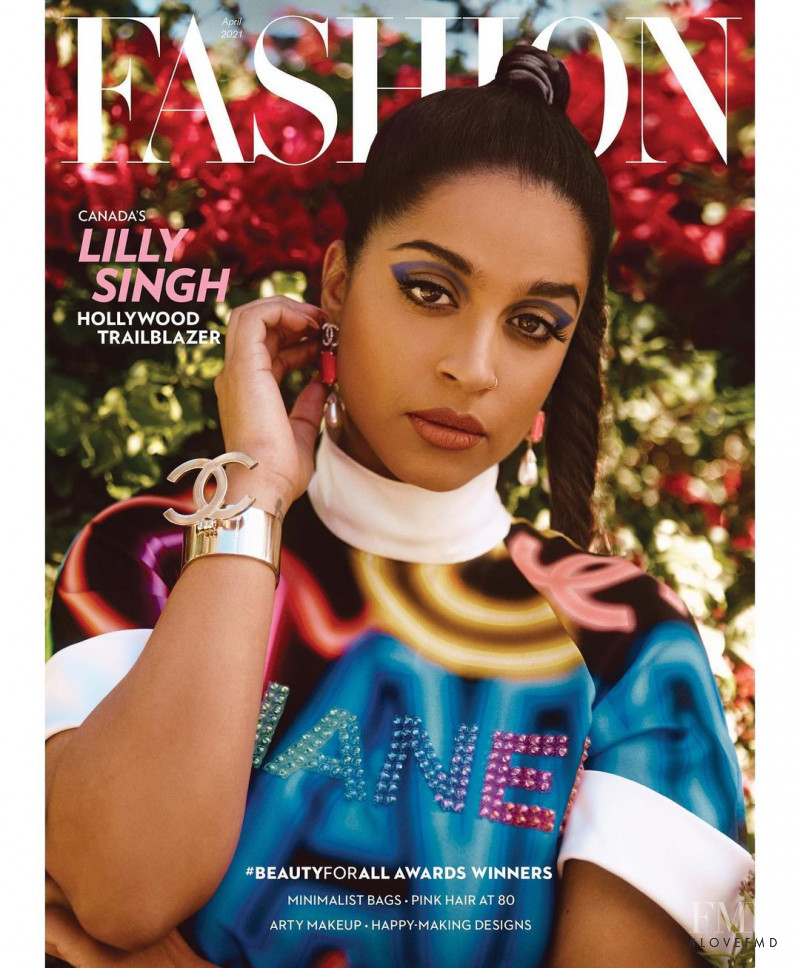 Lilly Singh featured on the Fashion cover from April 2021