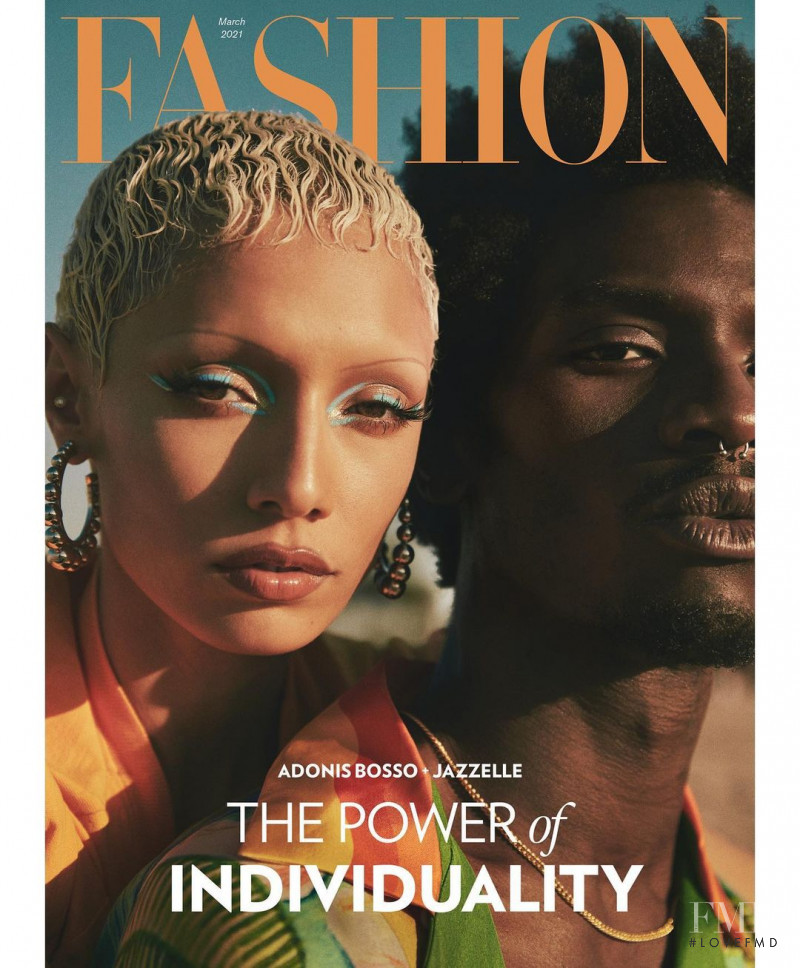 Adonis Bosso and Jazzelle featured on the Fashion cover from March 2021