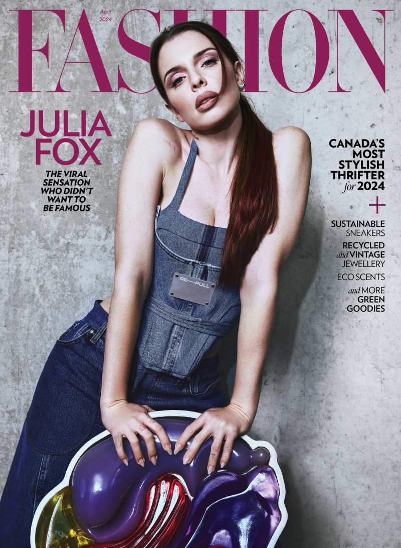 Julia Fox featured on the Fashion cover from April 2024