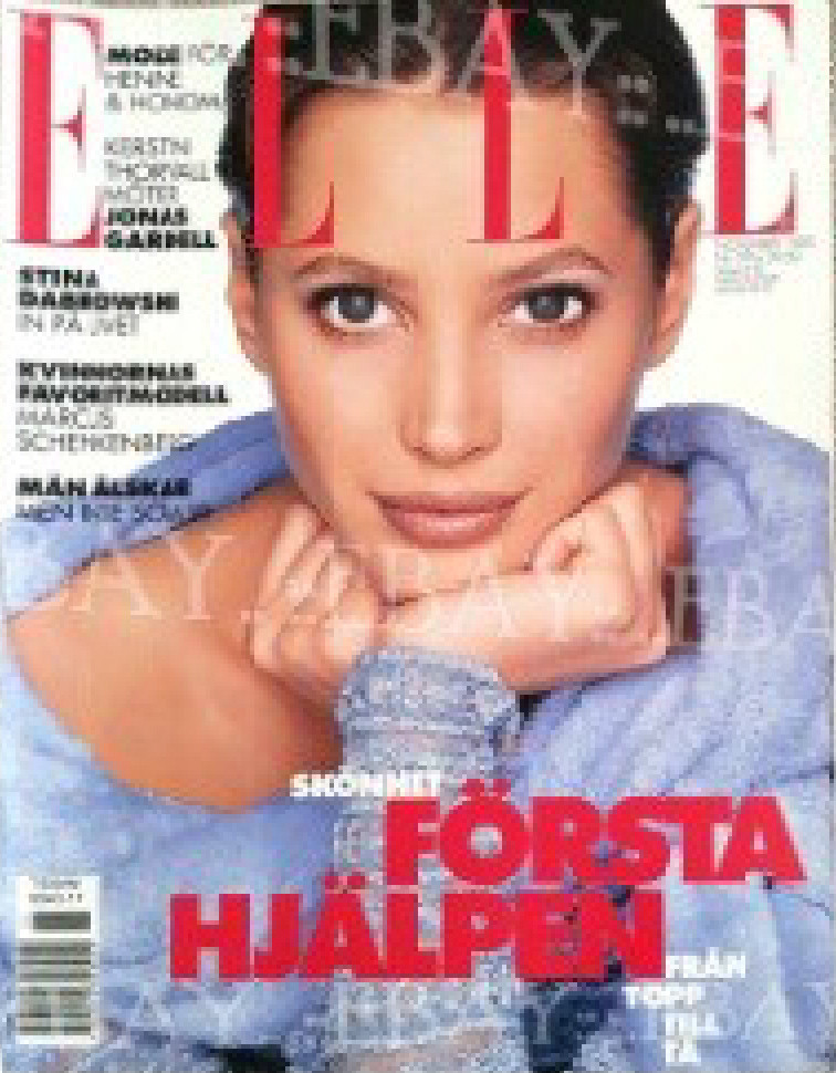 Christy Turlington featured on the Elle Sweden cover from November 1993