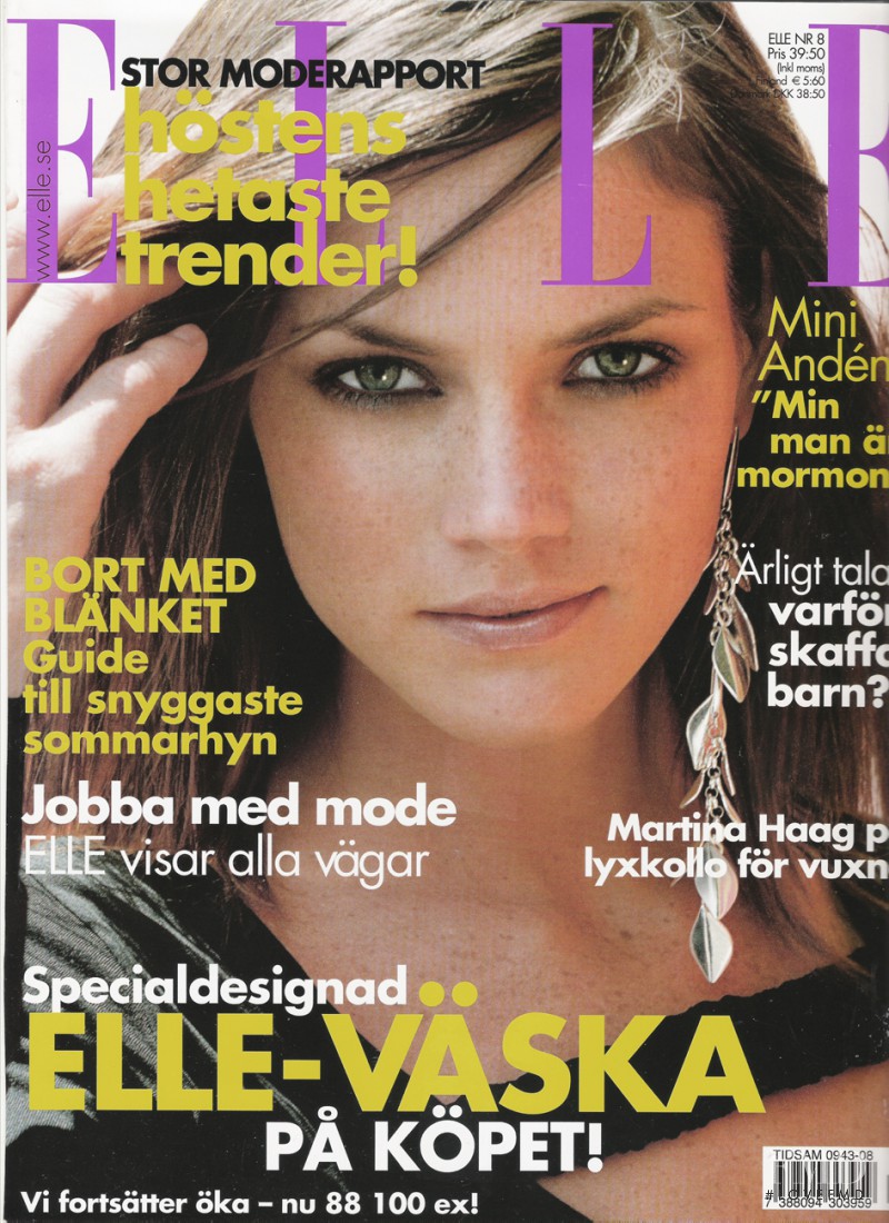 Mini Anden featured on the Elle Sweden cover from August 2003