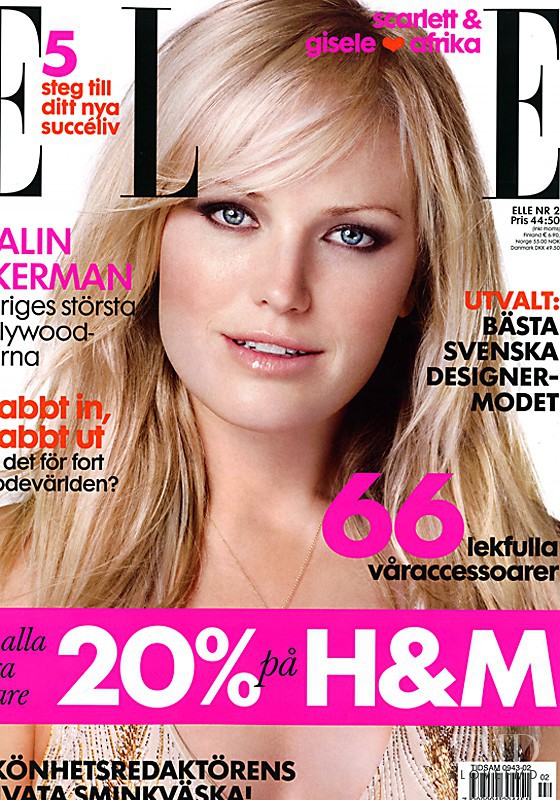 Malin Akerman featured on the Elle Sweden cover from February 2009