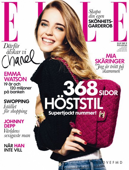 Clara Alonso featured on the Elle Sweden cover from September 2009