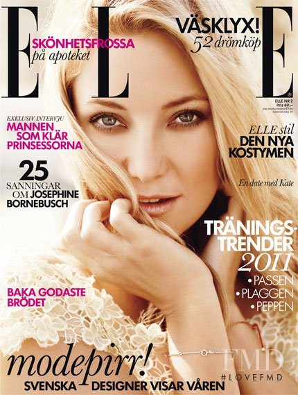 Kate Hudson featured on the Elle Sweden cover from February 2011