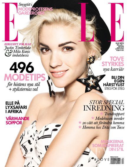 Tove Styrke featured on the Elle Sweden cover from October 2011