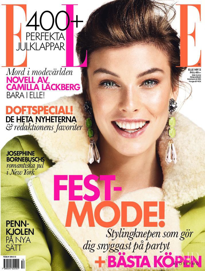 Madelen de la Motte featured on the Elle Sweden cover from December 2012