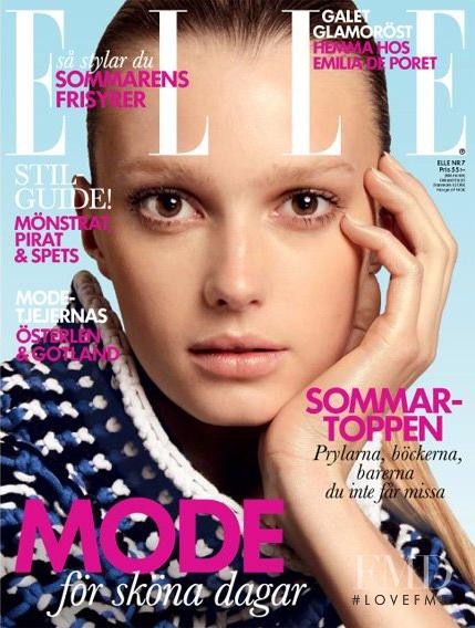 Sigrid Agren featured on the Elle Sweden cover from July 2012
