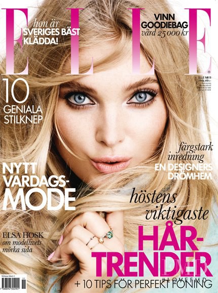 Elsa Hosk featured on the Elle Sweden cover from November 2012