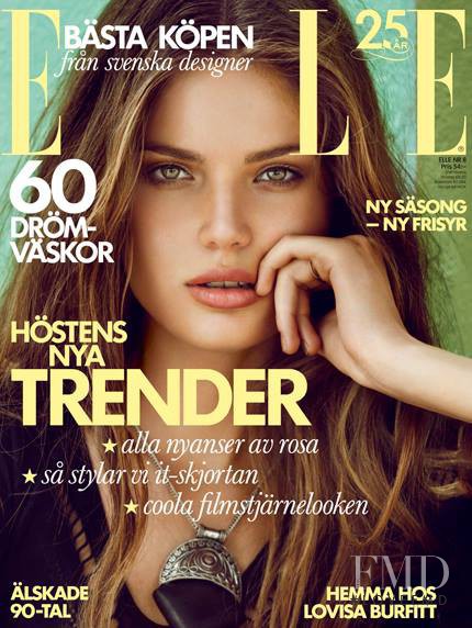 Frederikke Winther featured on the Elle Sweden cover from August 2013