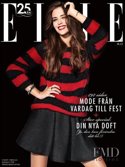 Clara Alonso featured on the Elle Sweden cover from December 2013