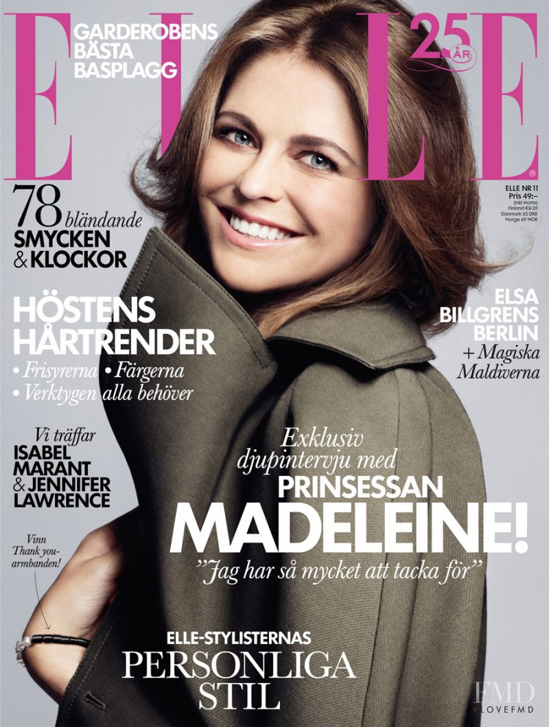 Princess Madeleine of Sweden featured on the Elle Sweden cover from November 2013