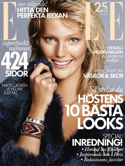 Maja Mayskär featured on the Elle Sweden cover from October 2013