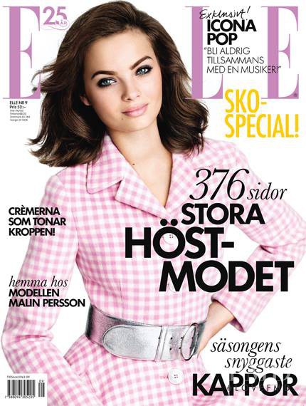 Moa Aberg featured on the Elle Sweden cover from September 2013