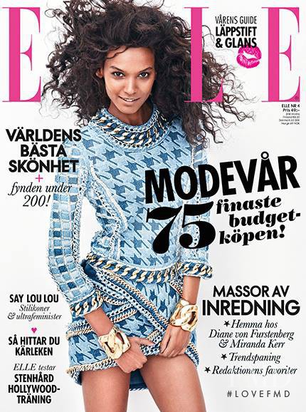 Liya Kebede featured on the Elle Sweden cover from April 2014