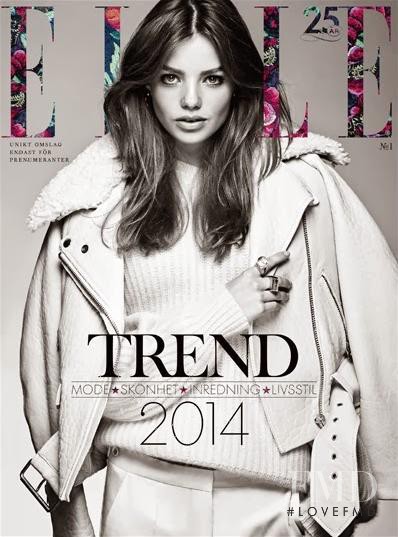 Kristine Frøseth featured on the Elle Sweden cover from January 2014