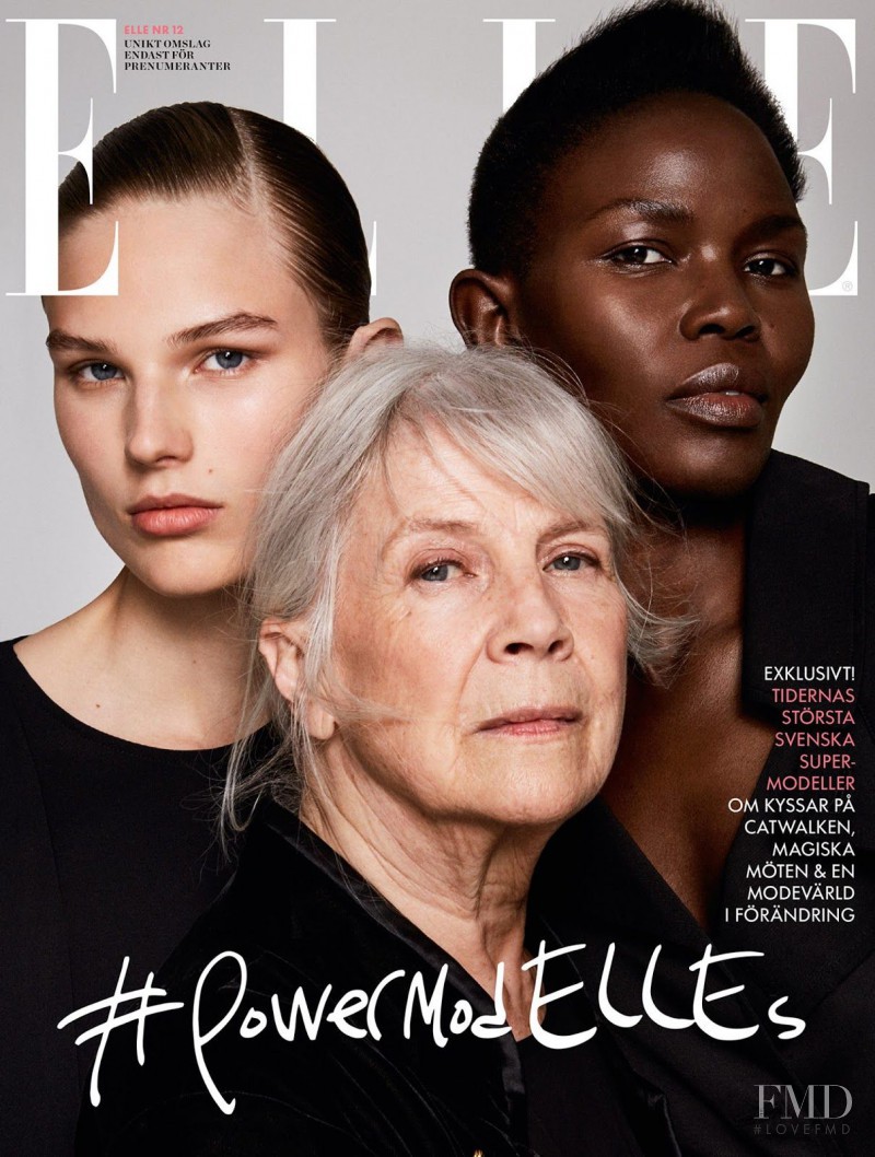 Caroline Bwomono, Ingmari Lamy, Adela Stenberg featured on the Elle Sweden cover from December 2016