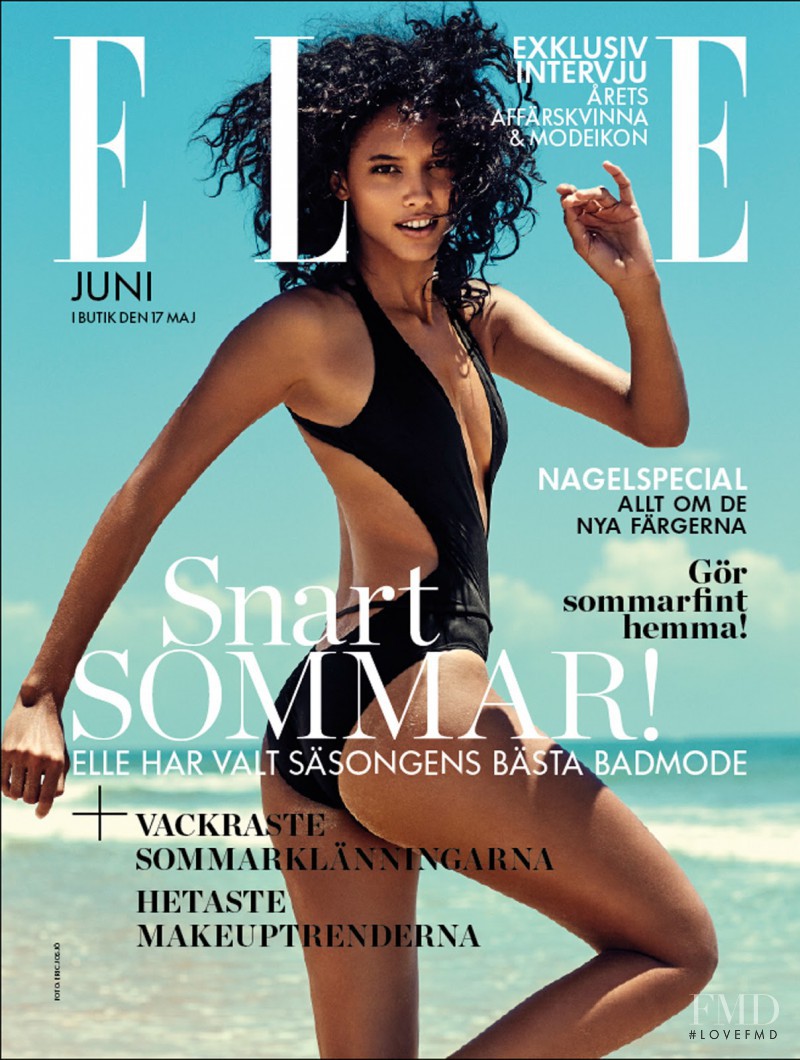 Cora Emmanuel featured on the Elle Sweden cover from June 2016