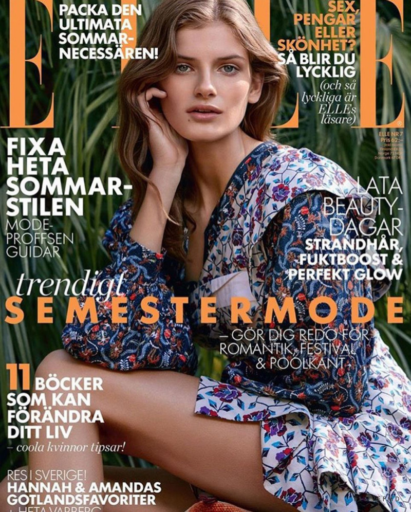 Signe Veiteberg featured on the Elle Sweden cover from July 2017