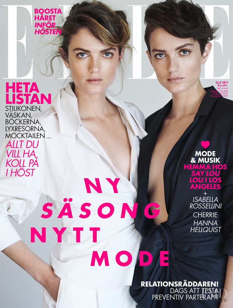 Miranda Anna & Elektra June Kilbey-Jansson of Say Lou Lou featured on the Elle Sweden cover from August 2018