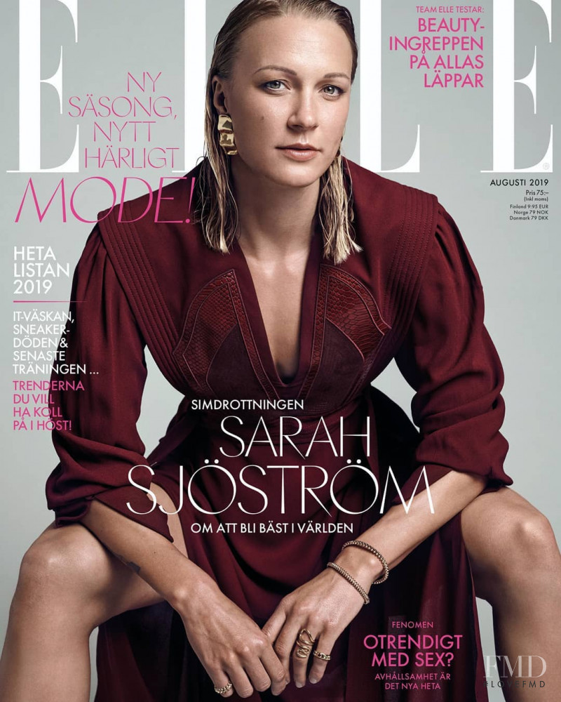 Sarah Sjostrom  featured on the Elle Sweden cover from August 2019