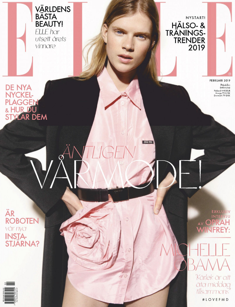 Sara Eirud featured on the Elle Sweden cover from February 2019