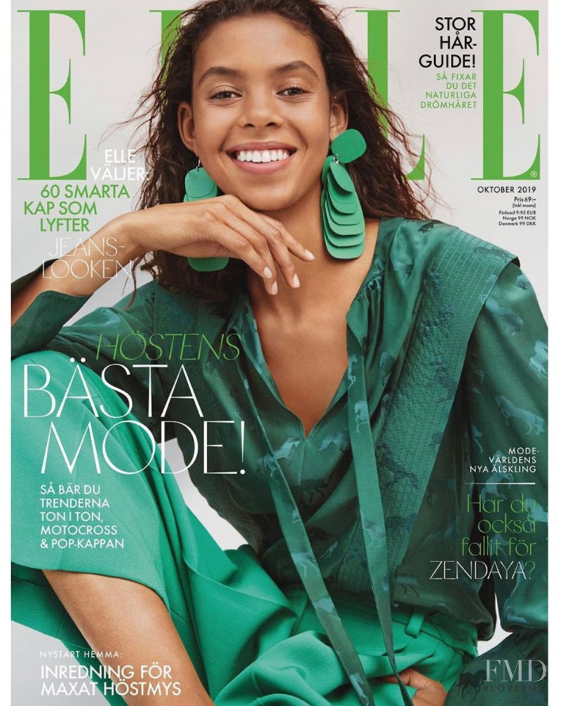 Alyssa Traore featured on the Elle Sweden cover from October 2019